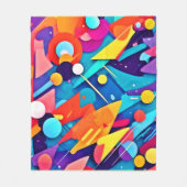 Geometrische FarbSymphonie Fleecedecke (Vorderseite)