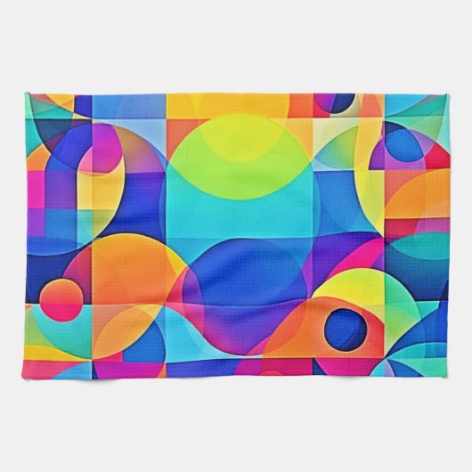 Geometrische Farbsymphonie Geschirrtuch (Horizontal)