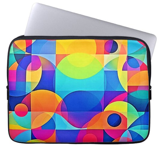 Geometrische Farbsymphonie Laptopschutzhülle (Vorderseite)