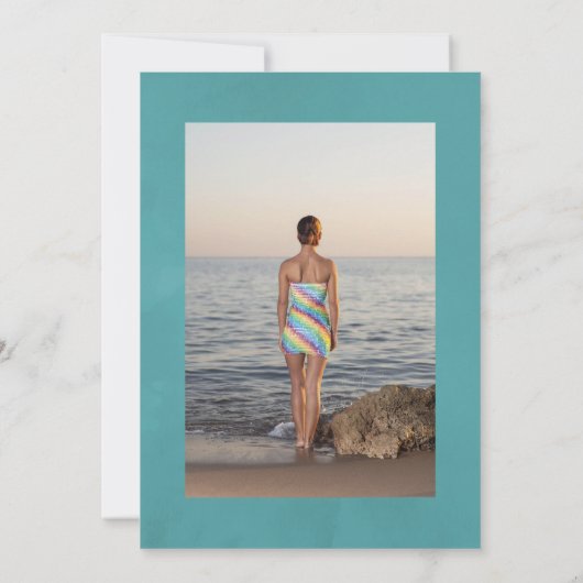 Geometrische Feier des Lebens in tropischen Orchid Einladung (Rückseite)