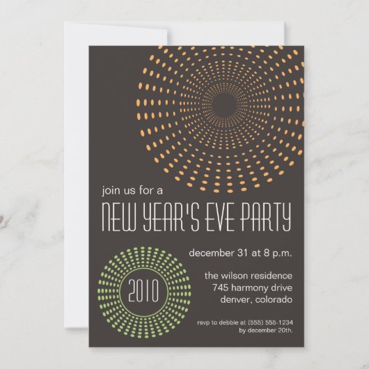 Geometrische Feuerwerk-neue Jahr-Party Einladungen (Vorderseite)