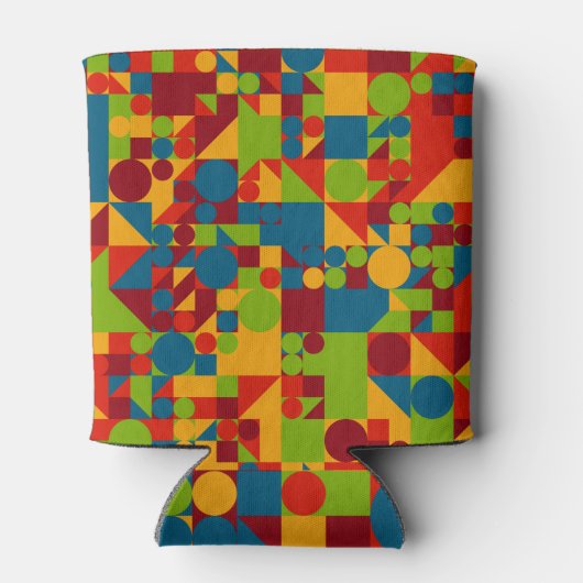 geometrische Figuren im Retrostil Dosenkühler (Rückseite)