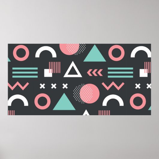 Geometrische Figuren - nahtloses Musterdesign. Vin Poster (Vorne)