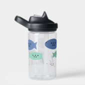 Geometrische Fischkinder Name Wasserflasche Trinkflasche (rechts)