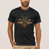 Geometrische Flora der Klasse Damast mit Zweigen T-Shirt (Vorderseite)