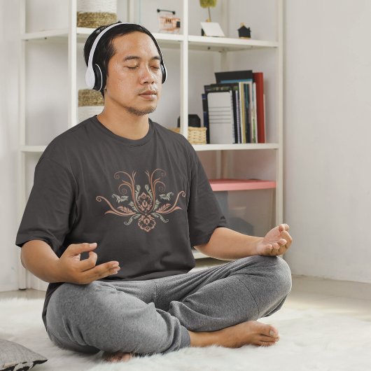 Geometrische Flora der Klasse Damast mit Zweigen T-Shirt