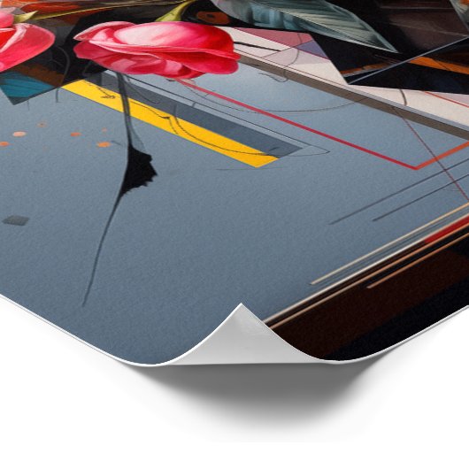 Geometrische florale Kunst Poster (Ecke)