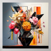Geometrische florale Kunst Poster (Vorne)