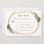 geometrische, florale RSVP Karte (Vorderseite)