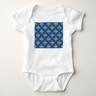 Geometrische Folklore Damaskus-Ornament der Ikat Baby Strampler