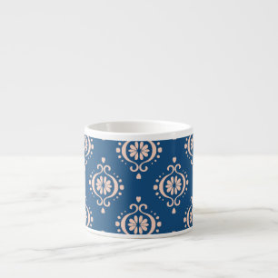 Geometrische Folklore Damaskus-Ornament der Ikat Espressotasse