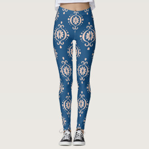 Geometrische Folklore Damaskus-Ornament der Ikat Leggings