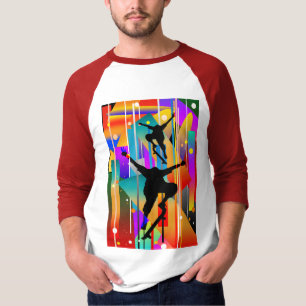 Geometrische Form Abstrakter Skateboarding T-Shirt