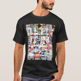 Geometrische Form Abstraktes Kunstwerk Muster Cool T-Shirt