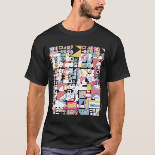 Geometrische Form Abstraktes Kunstwerk Muster Cool T-Shirt (Vorderseite)