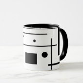 Geometrische Form-Kaffee-Schwarzweiss-Tasse Tasse (VorderseiteRechts)