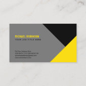 Geometrische Form schwarz gelb | Sans Serif Visitenkarte (Rückseite)