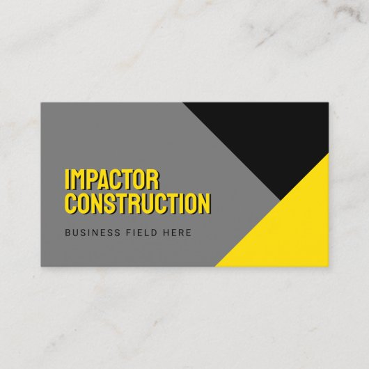 Geometrische Form schwarz gelb | Sans Serif Visitenkarte (Vorderseite)