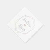 Geometrische Form und Herz-Monogram-Neapel Serviette (Ecke)