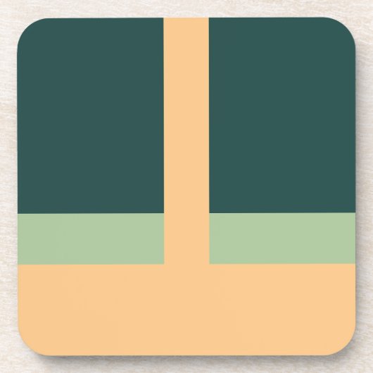 Geometrische Formen Abstrakt Art Green Apricot Far Getränkeuntersetzer (Vorderseite)