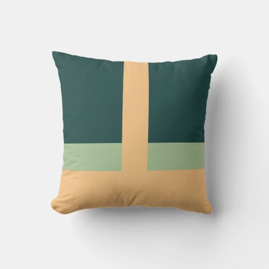 Geometrische Formen Abstrakt Art Green Apricot Far Kissen (Vorderseite)