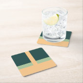 Geometrische Formen Abstrakt Art Green Apricot Far Rechteckiger Pappuntersetzer (Vor Ort)