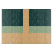 Geometrische Formen Abstrakt Art Green Apricot Far Schneidebrett (Vorderseite)