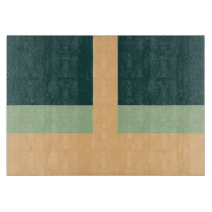 Geometrische Formen Abstrakt Art Green Apricot Far Schneidebrett