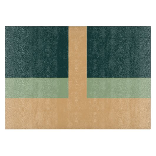 Geometrische Formen Abstrakt Art Green Apricot Far Schneidebrett (Vorderseite)