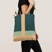 Geometrische Formen Abstrakt Art Green Apricot Far Tasche (Von Nahem)