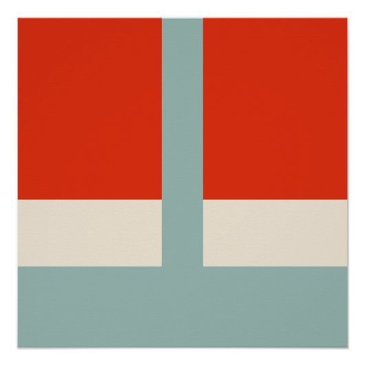 Geometrische Formen Abstrakt Red Grau Poster (Vorderseite)