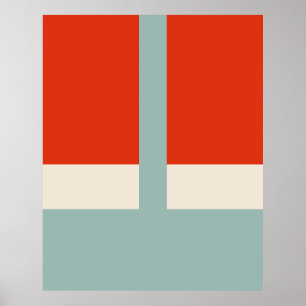 Geometrische Formen Abstrakt Red Grau Poster