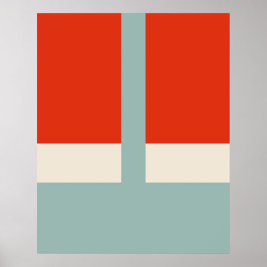 Geometrische Formen Abstrakt Red Grau Poster (Vorne)