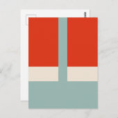 Geometrische Formen Abstrakt Red Grau Postkarte (Vorne/Hinten)