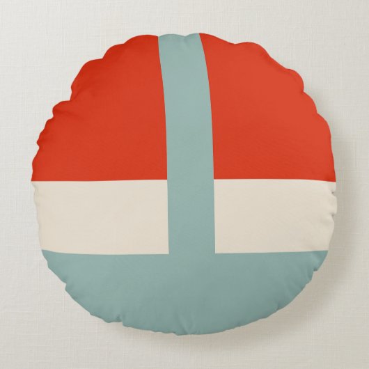 Geometrische Formen Abstrakt Red Grau Rundes Kissen (Vorderseite)