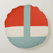 Geometrische Formen Abstrakt Red Grau Rundes Kissen (Rückseite)