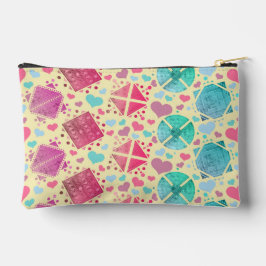 Geometrische Formen auf Gelb Zubehörtasche