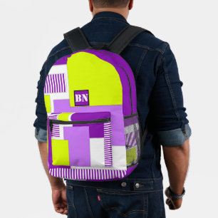 Geometrische Formen aus mehrfarbigem Papier Bedruckter Rucksack