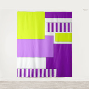 Geometrische Formen aus mehrfarbigem Papier Wandteppich