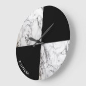 Geometrische Formen aus mit Monogramm Marmorstein Große Wanduhr (Winkel)