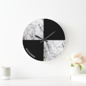 Geometrische Formen aus mit Monogramm Marmorstein Große Wanduhr (Zuhause)
