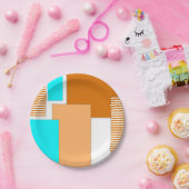 Geometrische Formen aus Papier Pappteller (Party)