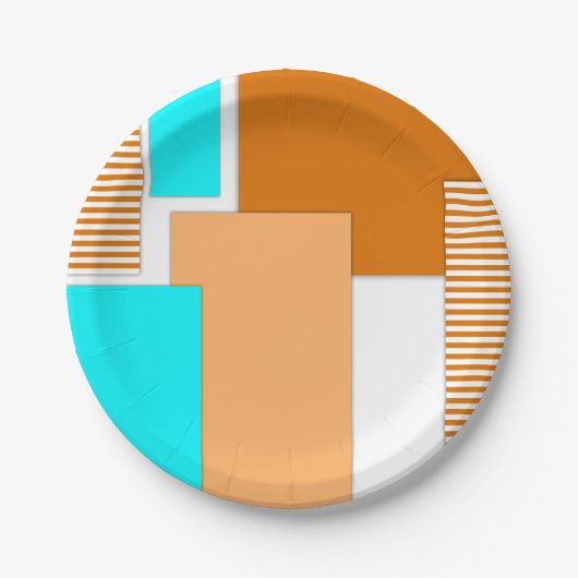 Geometrische Formen aus Papier Pappteller (Vorderseite)