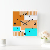 Geometrische Formen aus Papier Quadratische Wanduhr (Zuhause)