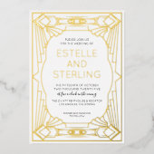 Geometrische Formen der Hochzeit von Fotos Folieneinladung (Vorderseite)