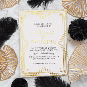 Geometrische Formen der Hochzeit von Fotos Folieneinladung