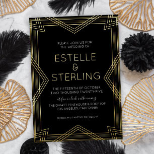 Geometrische Formen der Hochzeit von Fotos Folieneinladung