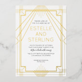 Geometrische Formen der Hochzeit von Fotos Folieneinladung (Vorderseite)