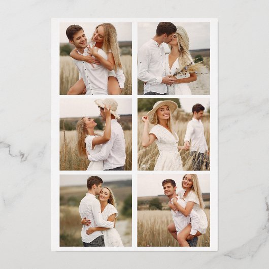 Geometrische Formen der Hochzeit von Fotos Folieneinladung (Rückseite)