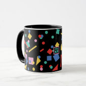 Geometrische Formen der Retro 80er-Pop-Kunst Tasse (Vorderseite Links)